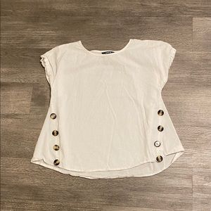 Cute button white blouse